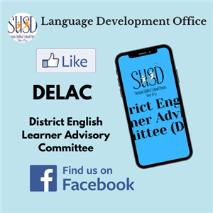 Image of phone with DELAC info for Facebook 